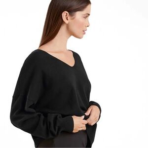 Nuuds Luxe Knit Black V-Neck Sweater